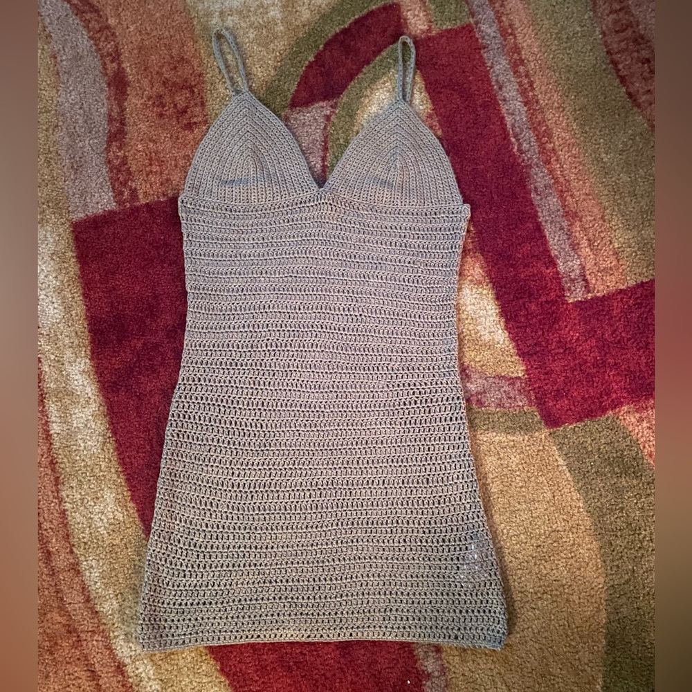Missguided Spaghetti Strap Crochet Dress/Cover up